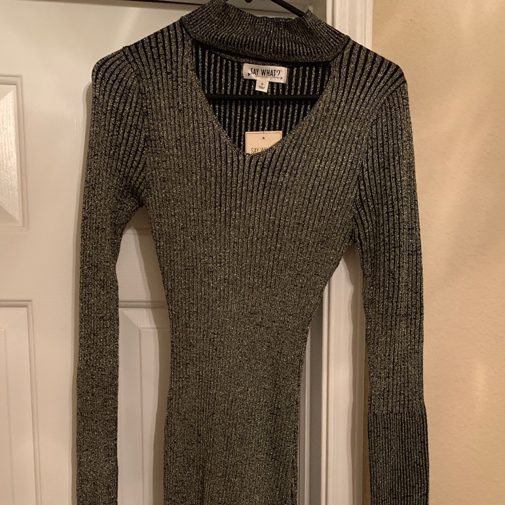 NWT Shiny Gold & Black Dress